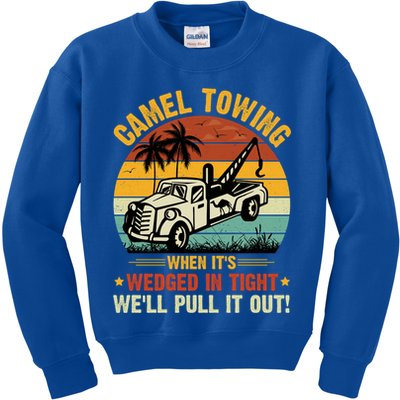 Camel Towing Retro Adult Humor Saying Funny Halloween Gift Kids Sweatshirt