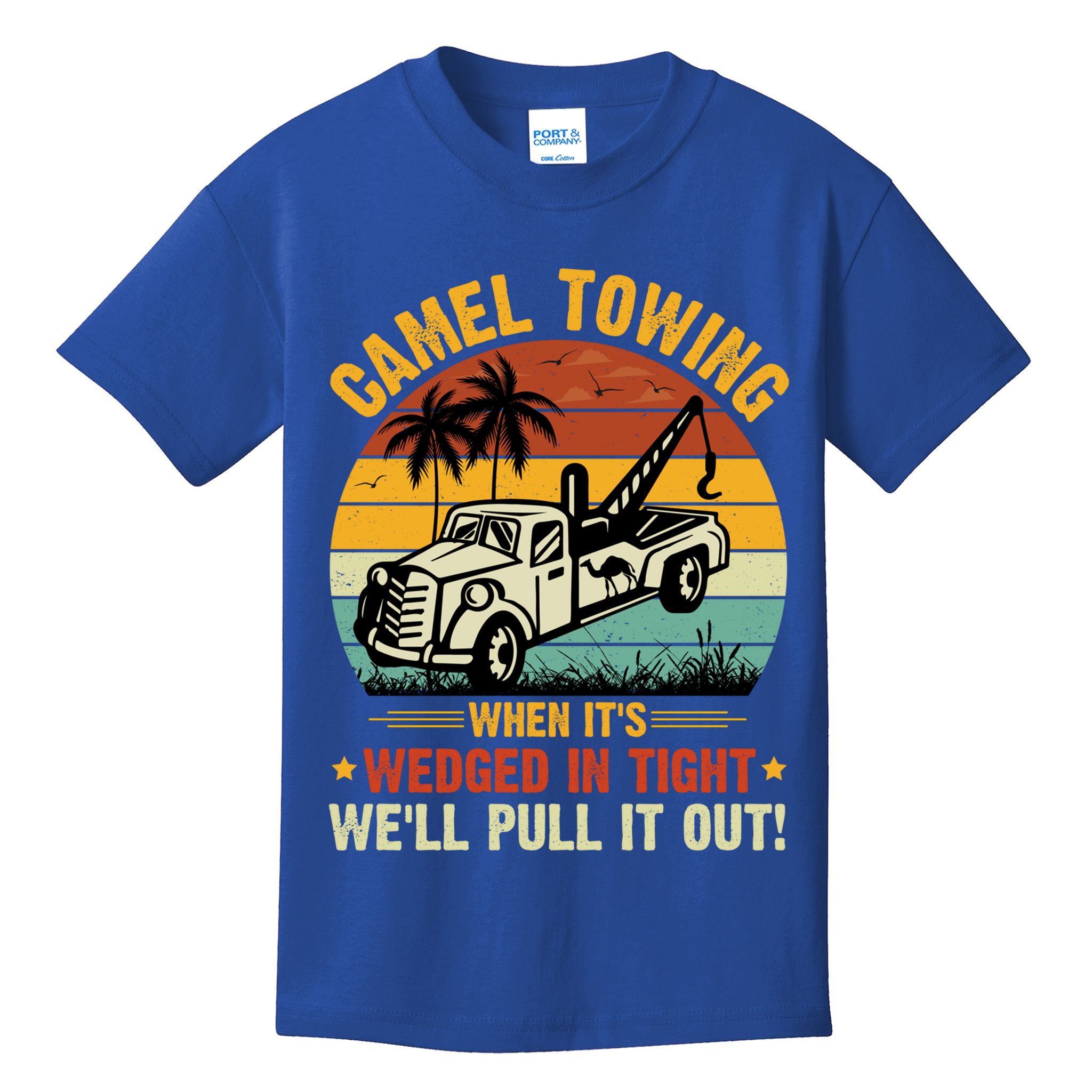 Camel Towing Retro Adult Humor Saying Funny Halloween Gift Kids T-Shirt