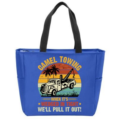 Camel Towing Retro Adult Humor Saying Funny Halloween Gift Zip Tote Bag
