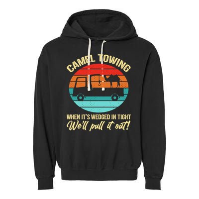 Camel Towing Retro Adult Humor Saying Funny Halloween Gift Garment-Dyed Fleece Hoodie