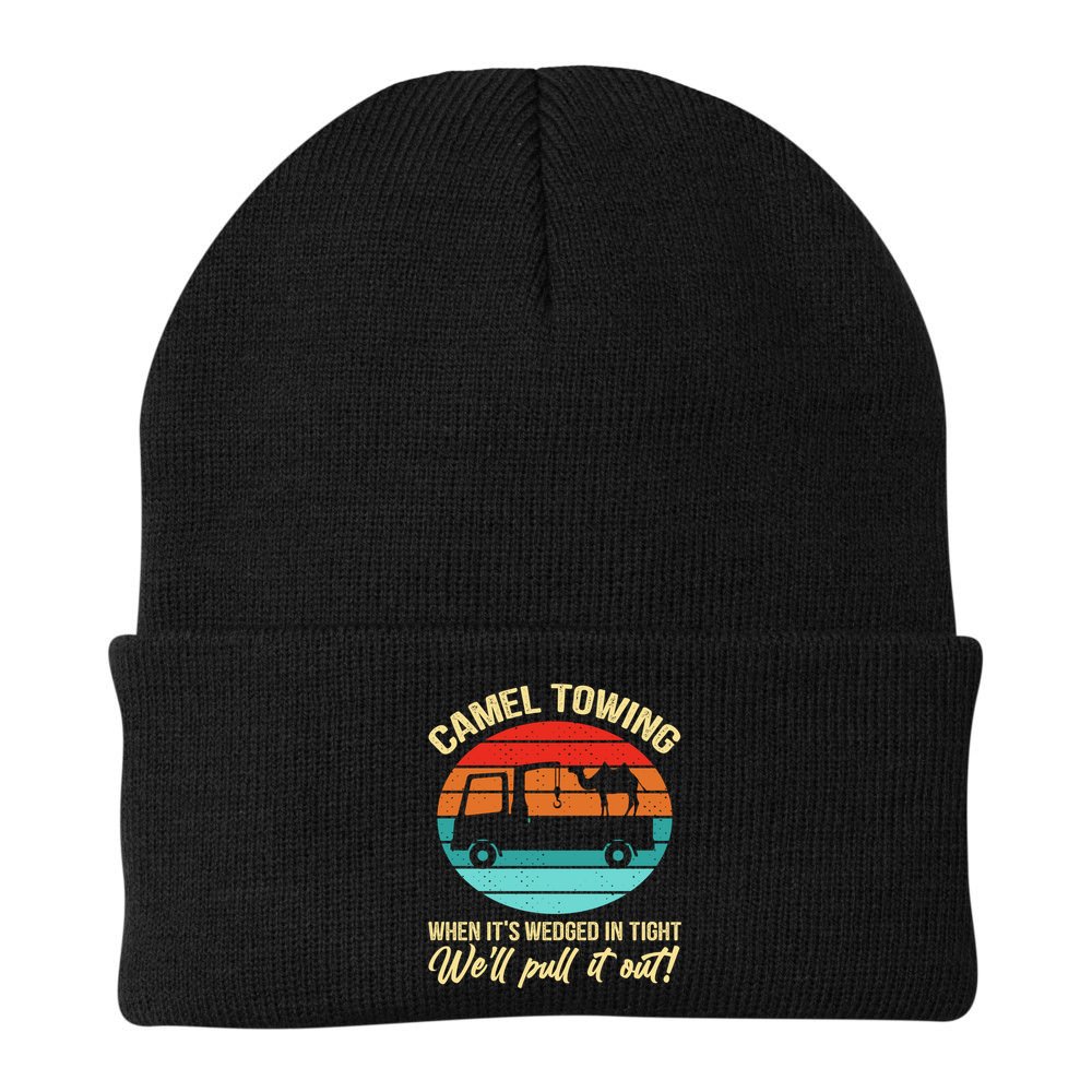 Camel Towing Retro Adult Humor Saying Funny Halloween Gift Beanie