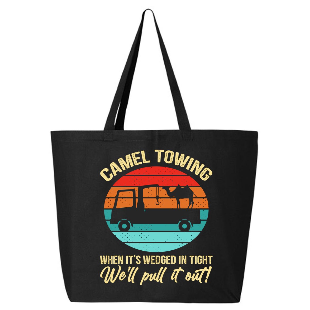 Camel Towing Retro Adult Humor Saying Funny Halloween Gift 25L Jumbo Tote