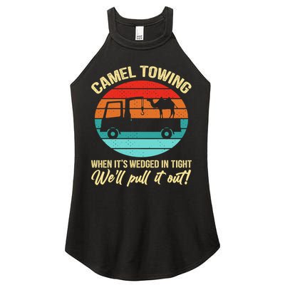 Camel Towing Retro Adult Humor Saying Funny Halloween Gift Women's Perfect Tri Rocker Tank
