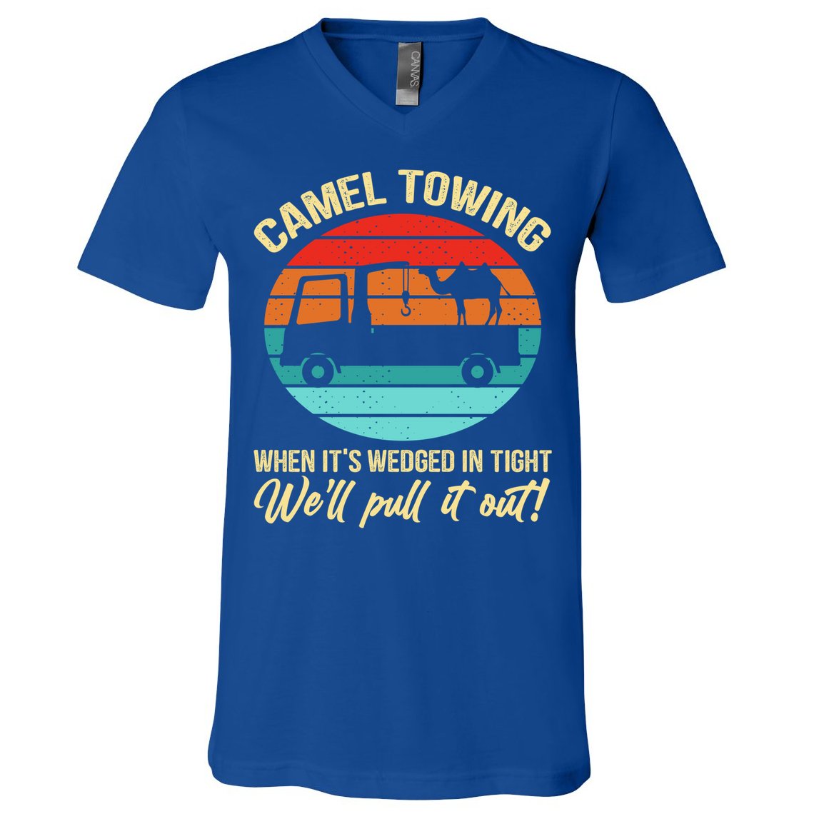 Camel Towing Retro Adult Humor Saying Funny Halloween Gift V-Neck T-Shirt