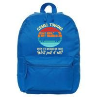 Camel Towing Retro Adult Humor Saying Funny Halloween Gift 16 in Basic Backpack