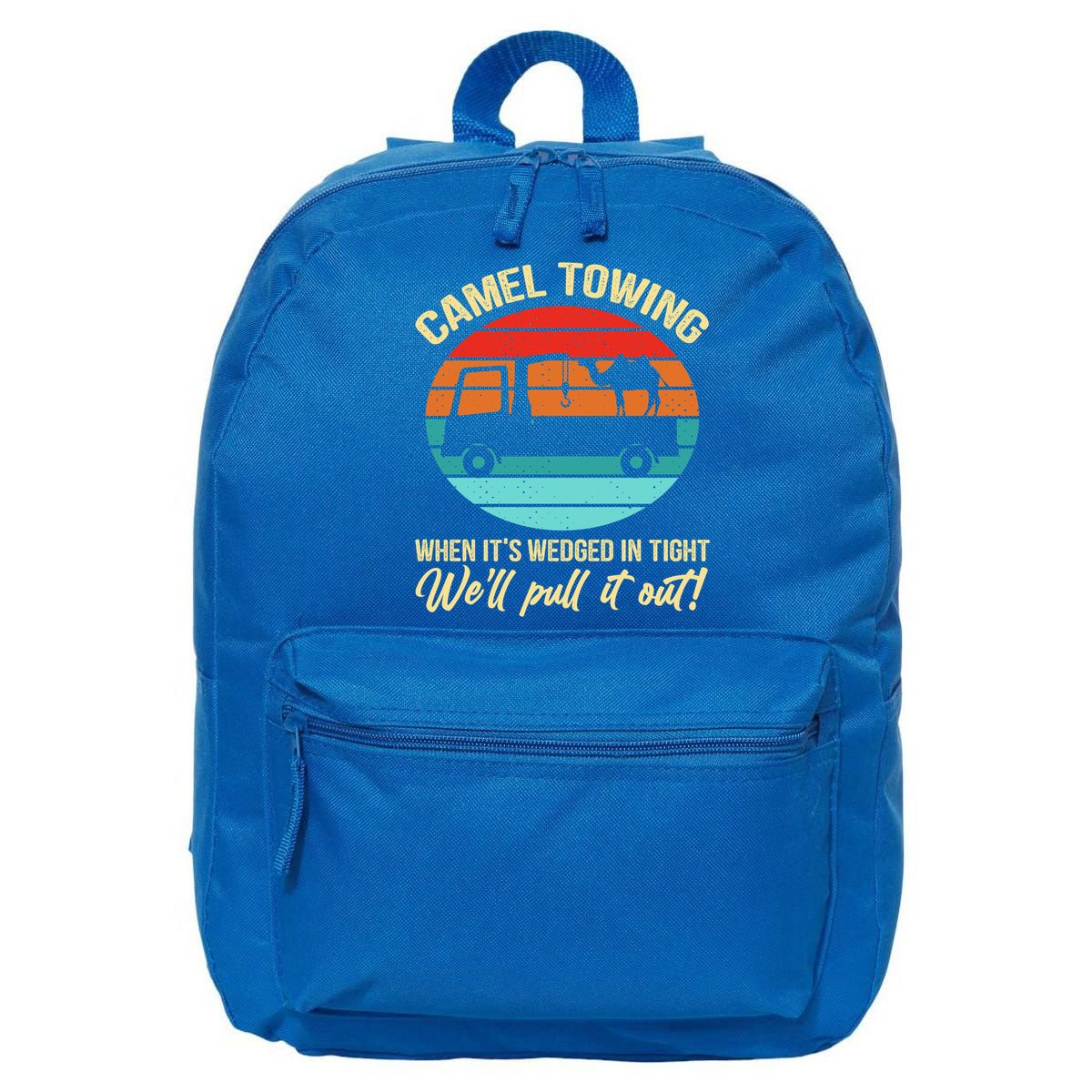 Camel Towing Retro Adult Humor Saying Funny Halloween Gift 16 in Basic Backpack