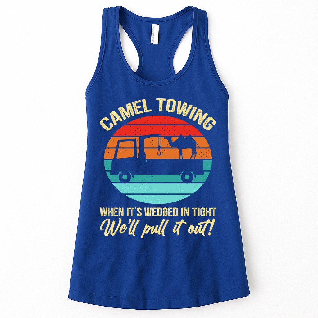 Camel Towing Retro Adult Humor Saying Funny Halloween Gift Womens Tank Top