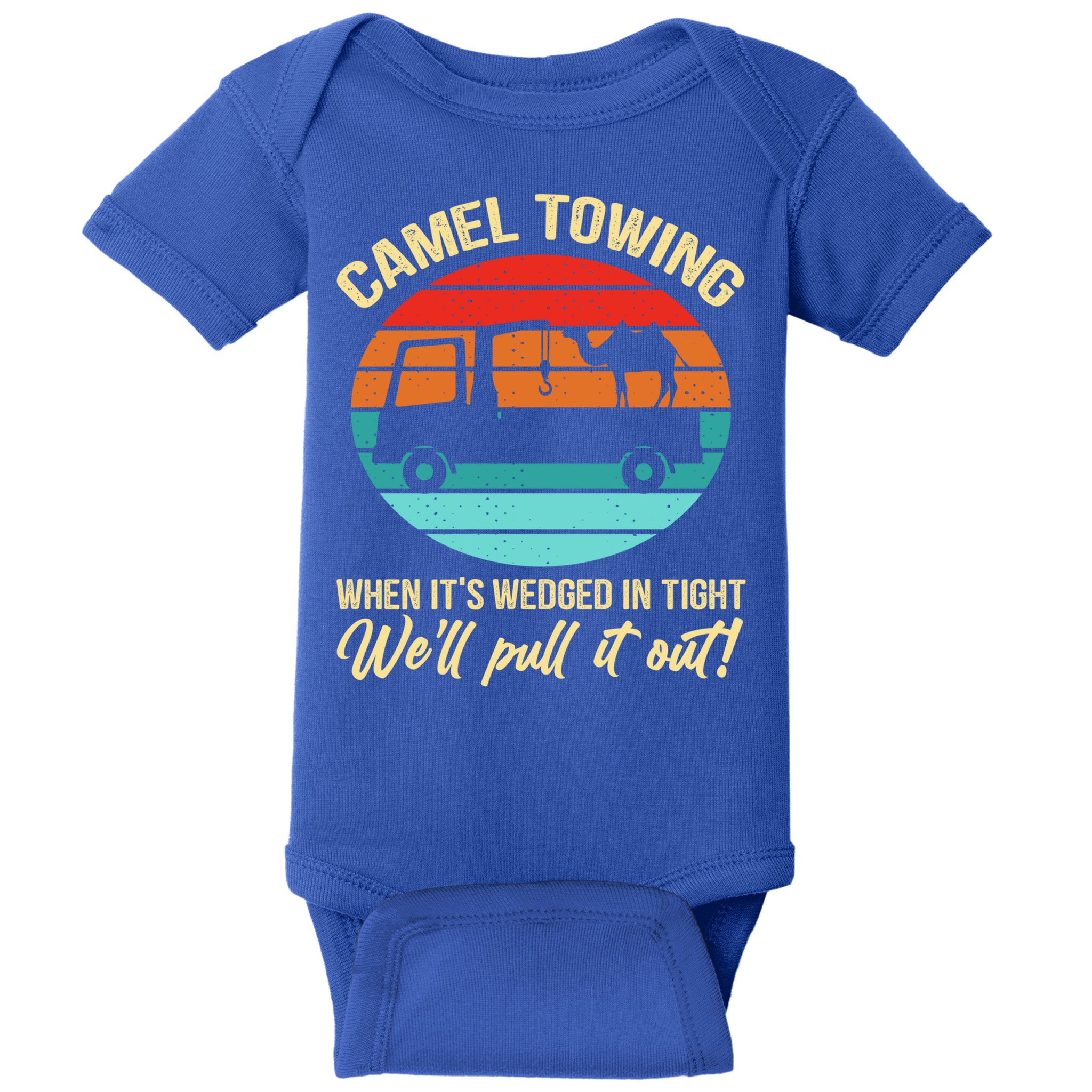 Camel Towing Retro Adult Humor Saying Funny Halloween Gift Baby Bodysuit