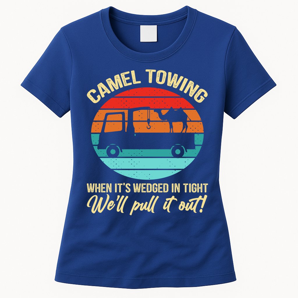 Camel Towing Retro Adult Humor Saying Funny Halloween Gift Womens T-Shirt