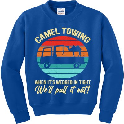Camel Towing Retro Adult Humor Saying Funny Halloween Gift Kids Sweatshirt