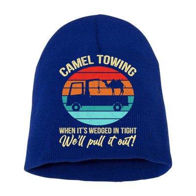 Camel Towing Retro Adult Humor Saying Funny Halloween Gift Short Acrylic Beanie