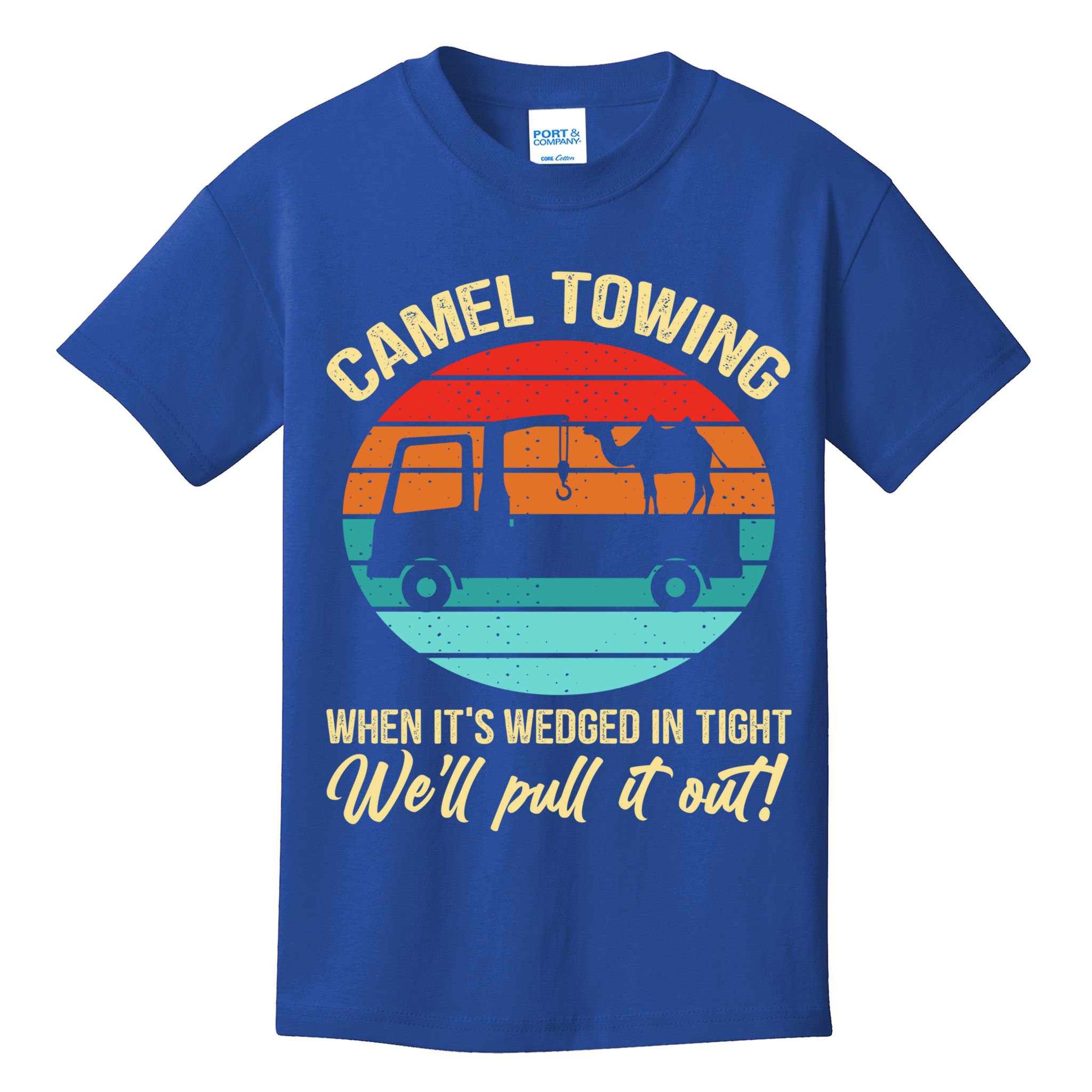 Camel Towing Retro Adult Humor Saying Funny Halloween Gift Kids T-Shirt