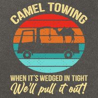 Camel Towing Retro Adult Humor Saying Funny Halloween Gift Cotton Canvas Backpack