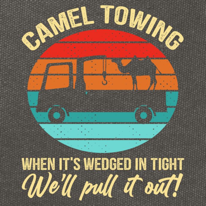 Camel Towing Retro Adult Humor Saying Funny Halloween Gift Cotton Canvas Backpack