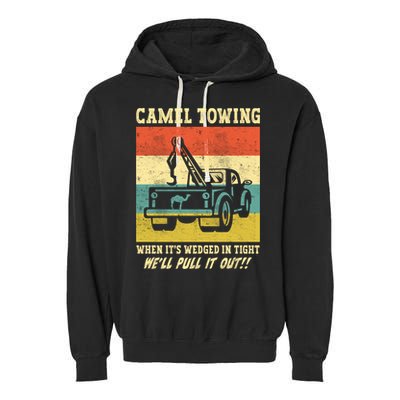 Camel Towing Retro Adult Humor Saying Funny Halloween Cool Gift Garment-Dyed Fleece Hoodie