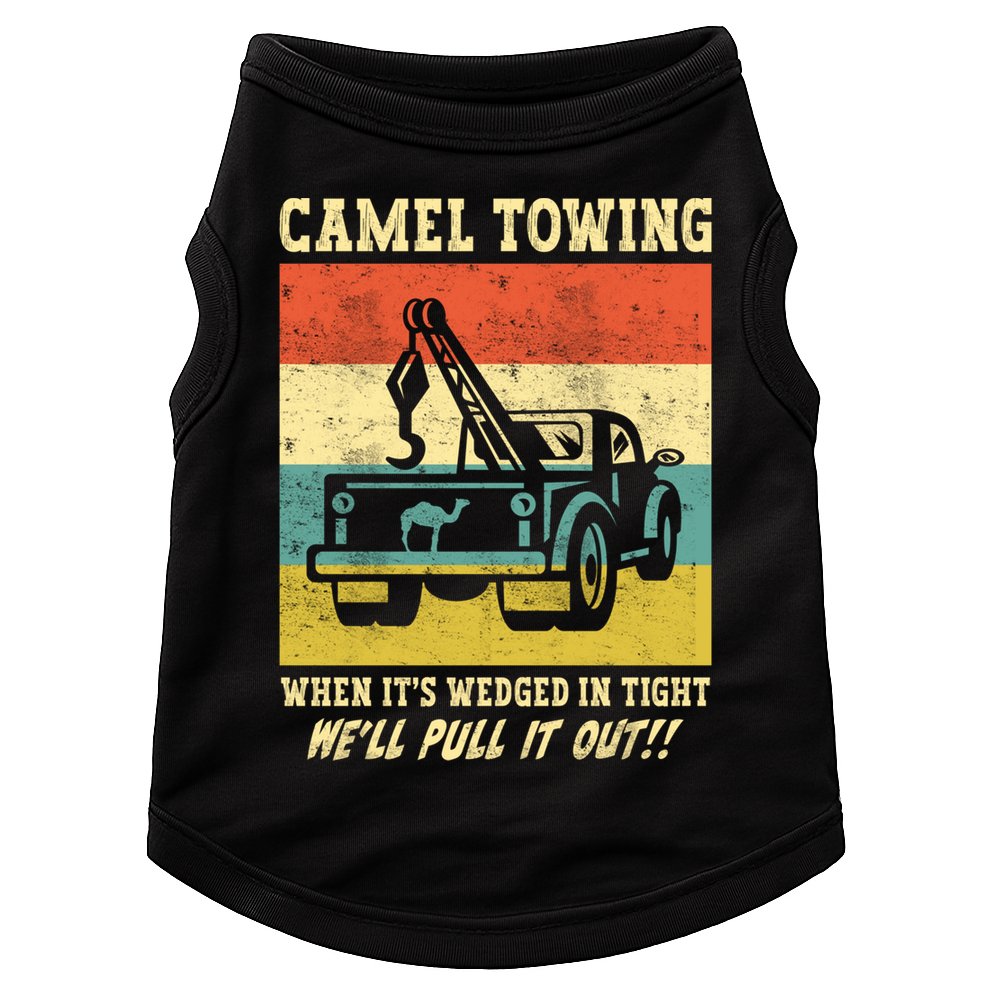 Camel Towing Retro Adult Humor Saying Funny Halloween Cool Gift Doggie Tank