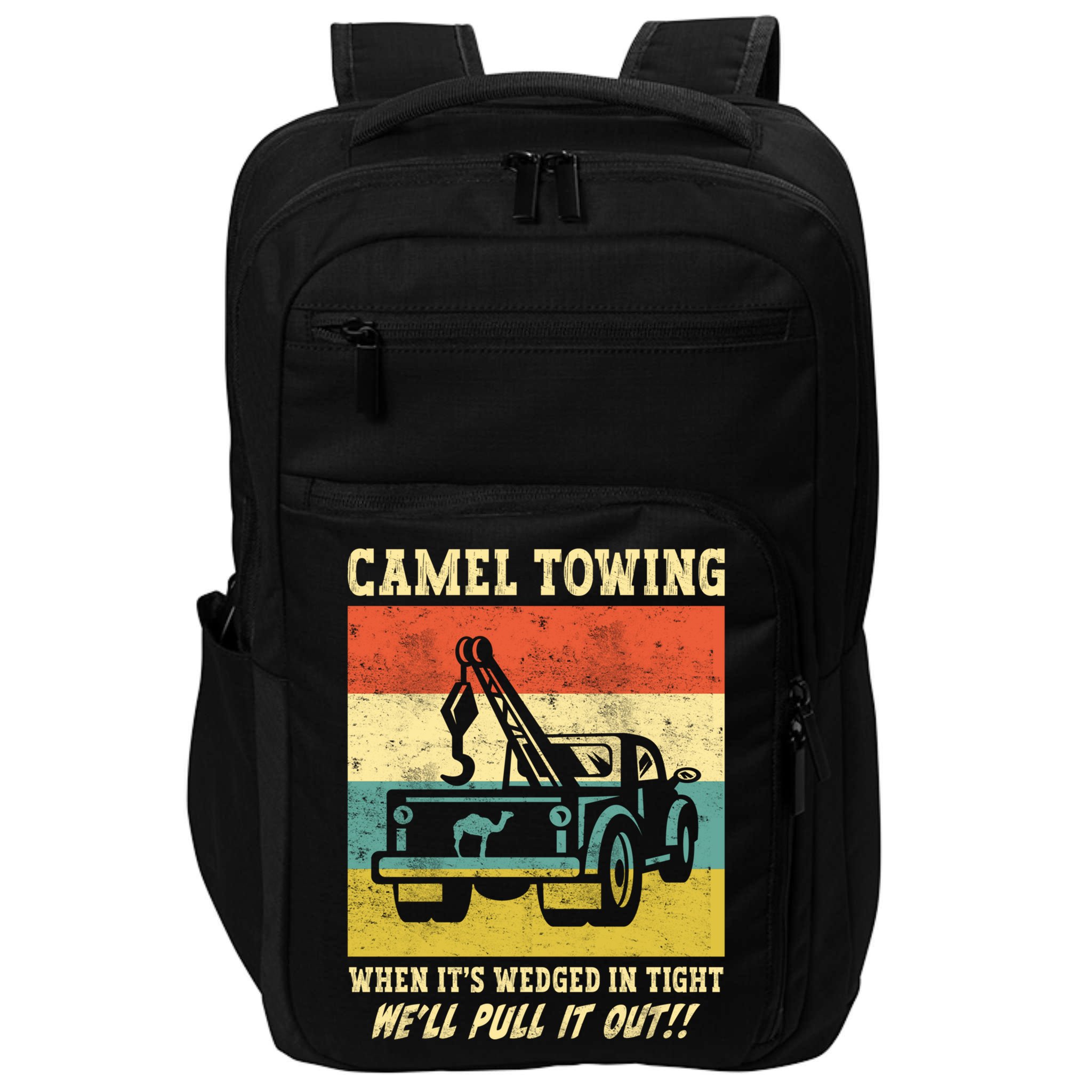 Camel Towing Retro Adult Humor Saying Funny Halloween Cool Gift Impact Tech Backpack