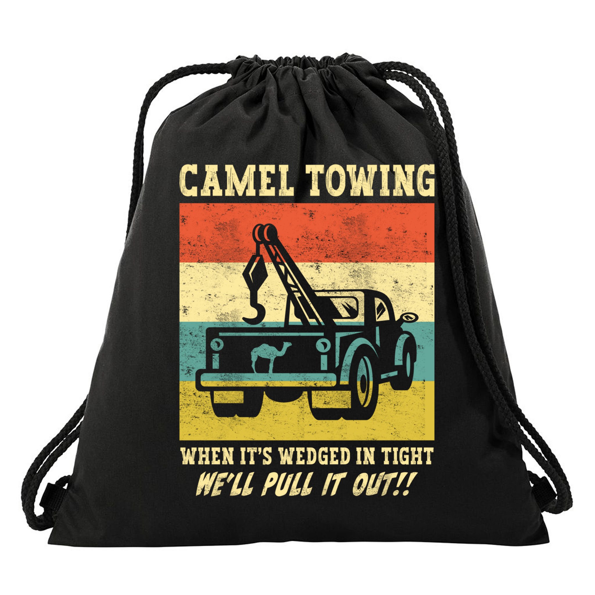 Camel Towing Retro Adult Humor Saying Funny Halloween Cool Gift Drawstring Bag