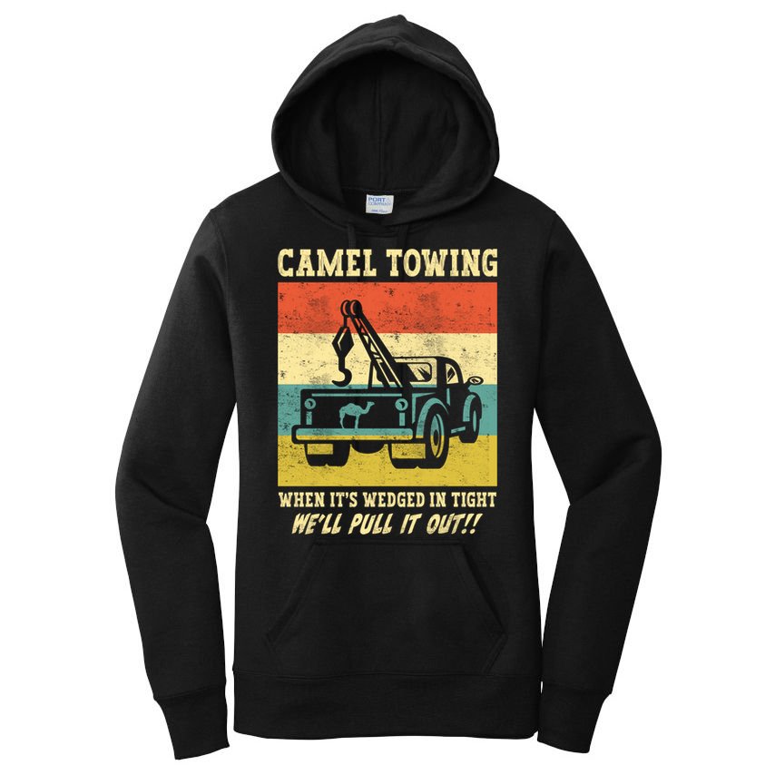 Camel Towing Retro Adult Humor Saying Funny Halloween Cool Gift Women's Pullover Hoodie