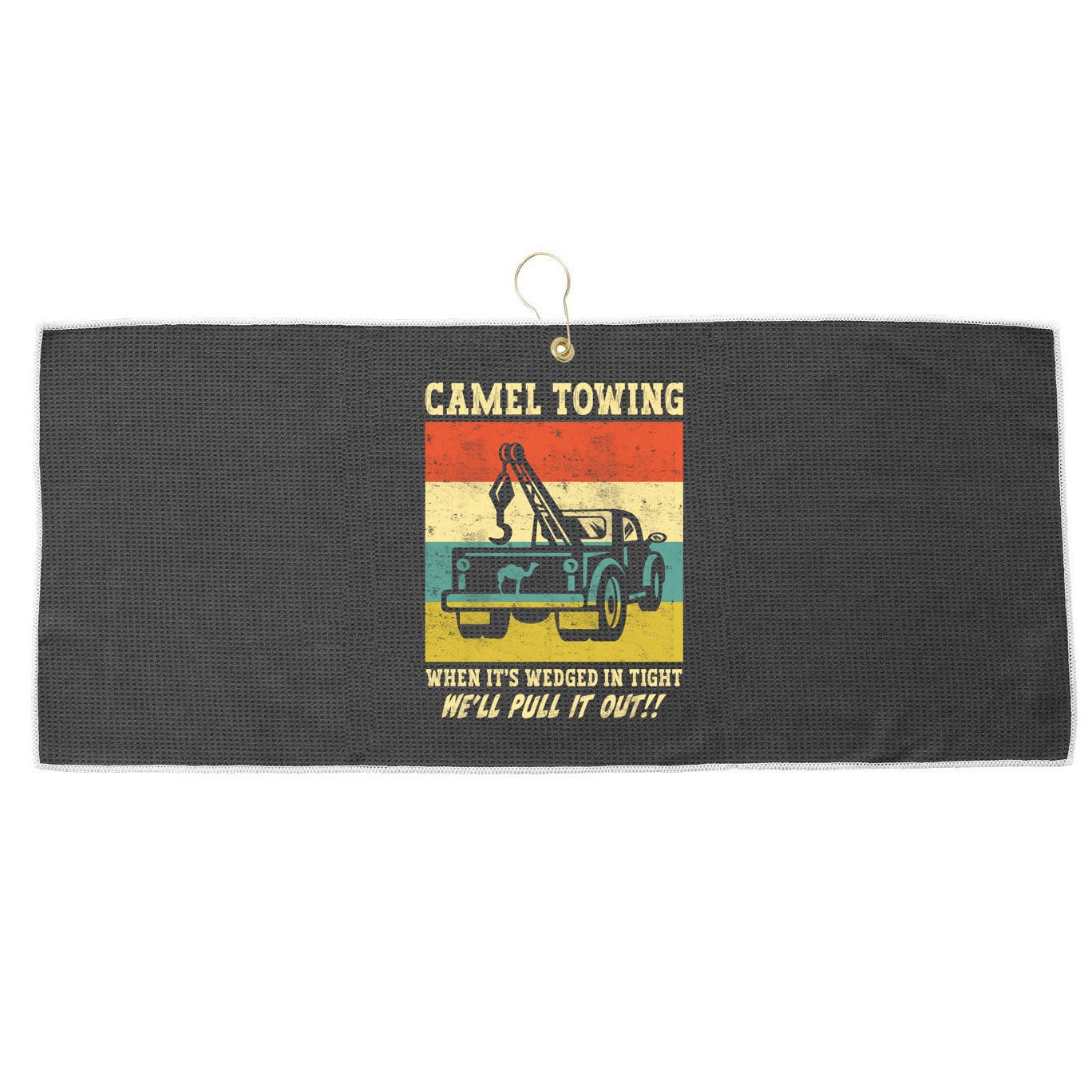 Camel Towing Retro Adult Humor Saying Funny Halloween Cool Gift Large Microfiber Waffle Golf Towel