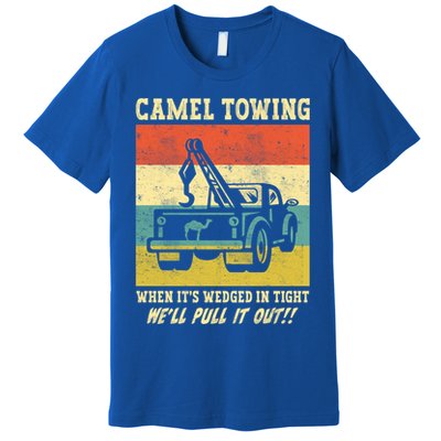 Camel Towing Retro Adult Humor Saying Funny Halloween Cool Gift Premium T-Shirt
