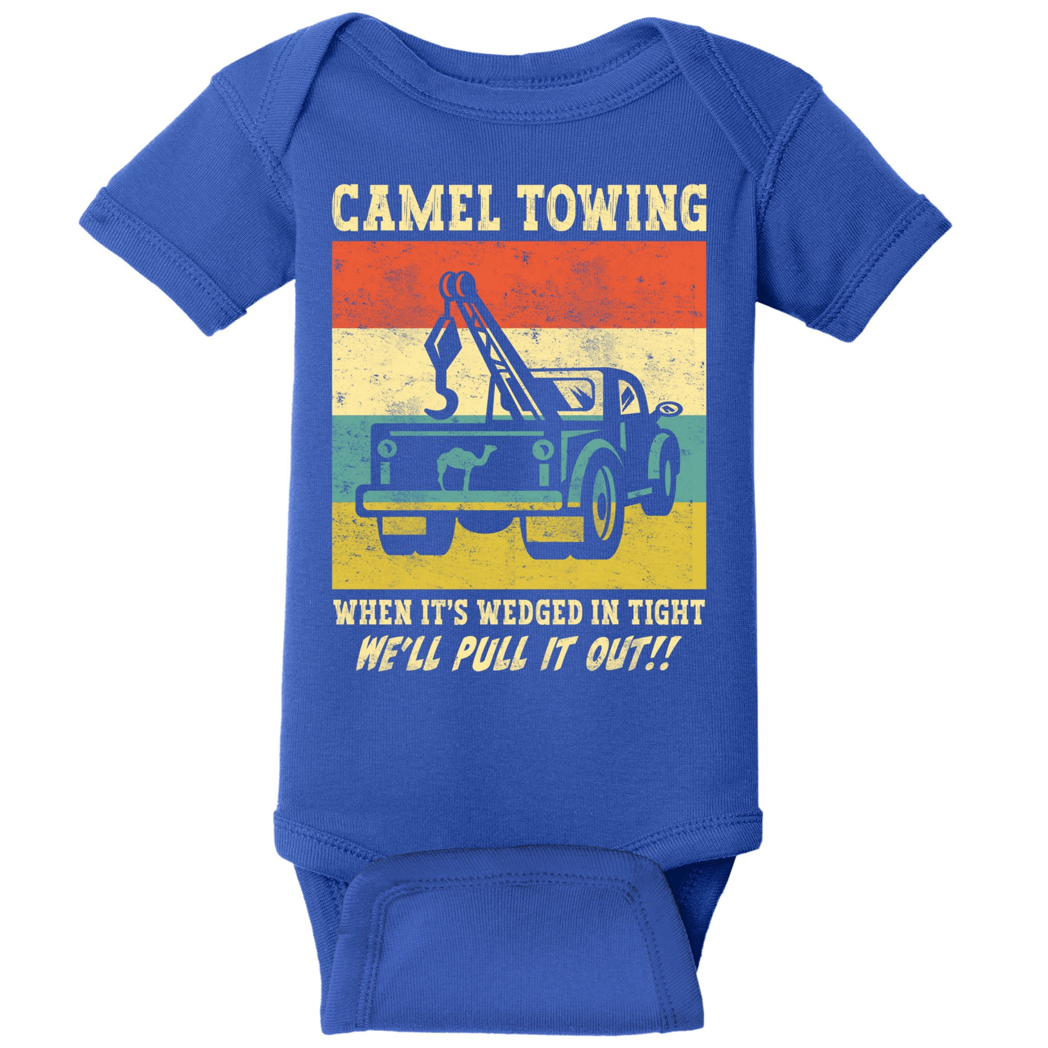 Camel Towing Retro Adult Humor Saying Funny Halloween Cool Gift Baby Bodysuit