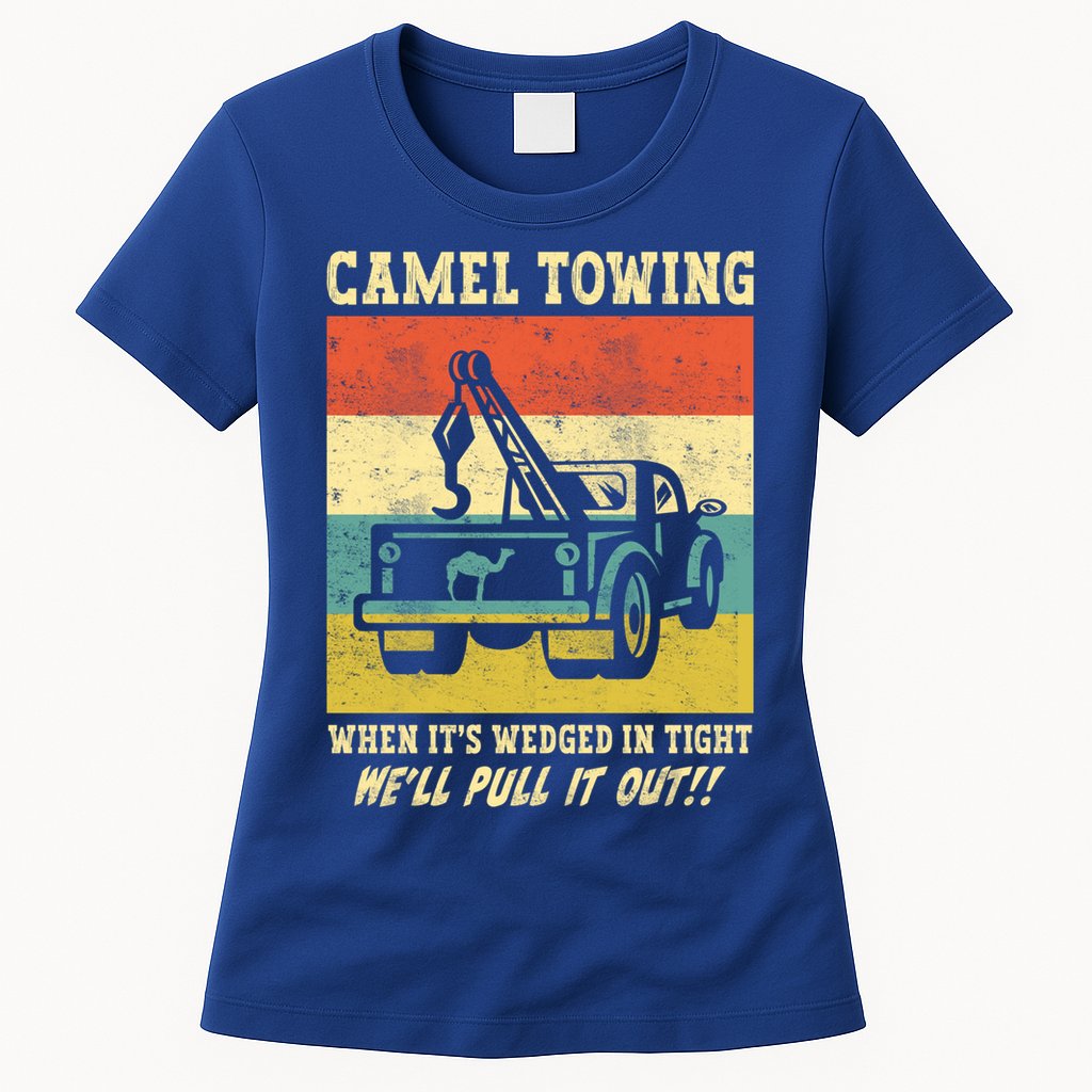 Camel Towing Retro Adult Humor Saying Funny Halloween Cool Gift Womens T-Shirt