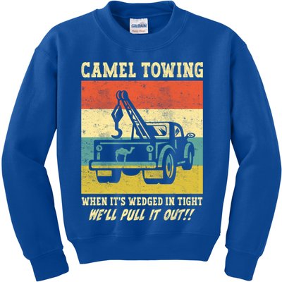 Camel Towing Retro Adult Humor Saying Funny Halloween Cool Gift Kids Sweatshirt