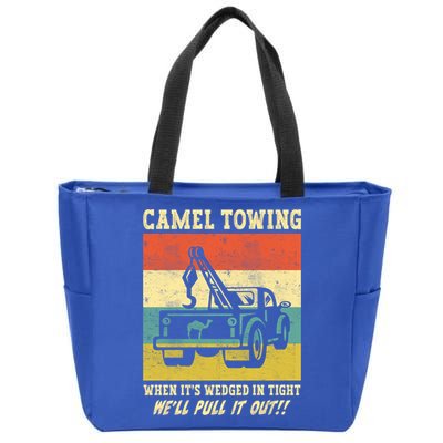 Camel Towing Retro Adult Humor Saying Funny Halloween Cool Gift Zip Tote Bag