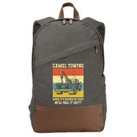 Camel Towing Retro Adult Humor Saying Funny Halloween Cool Gift Cotton Canvas Backpack