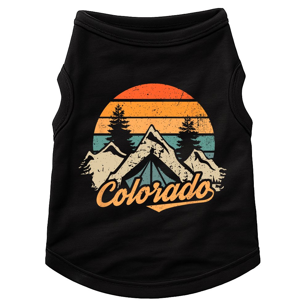 Colorado Tee Retro Vintage Mountains Nature Hiking Doggie Tank