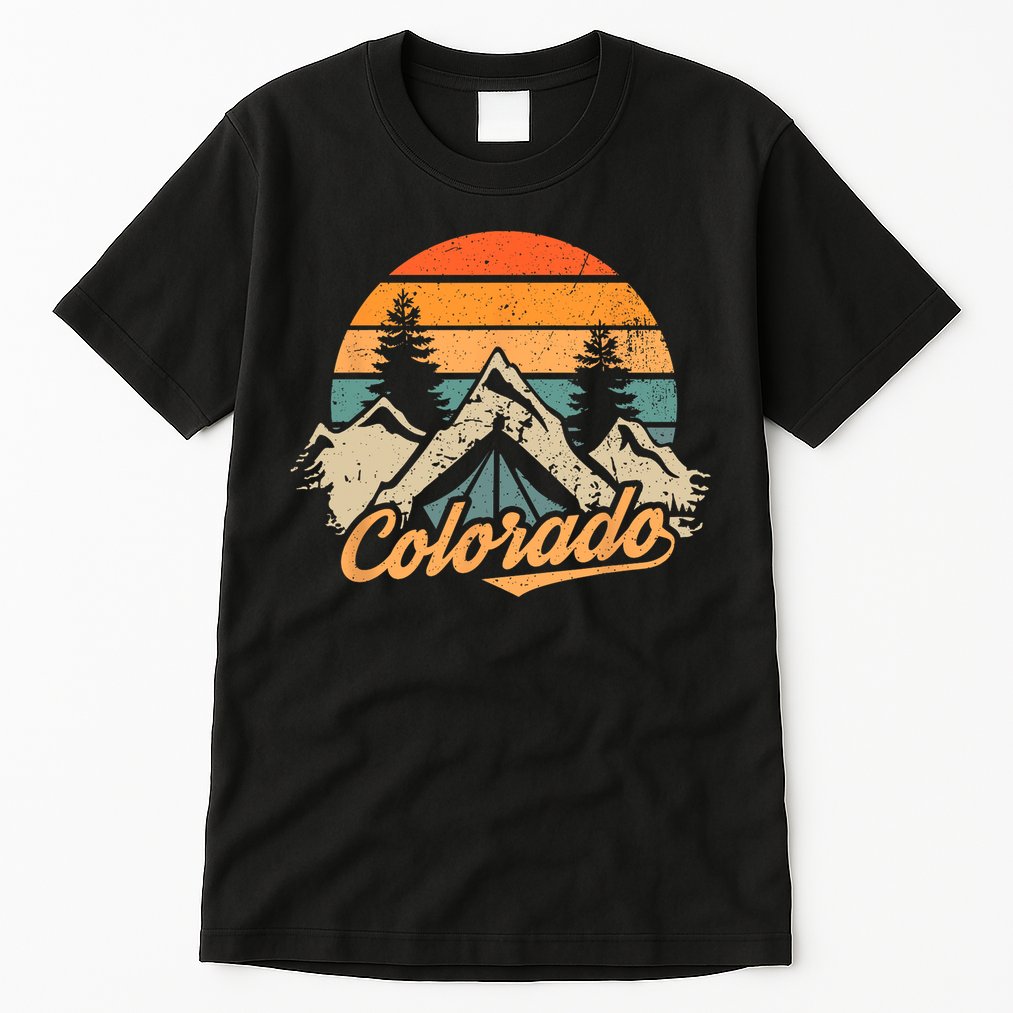 Colorado Tee Retro Vintage Mountains Nature Hiking Tall T-Shirt