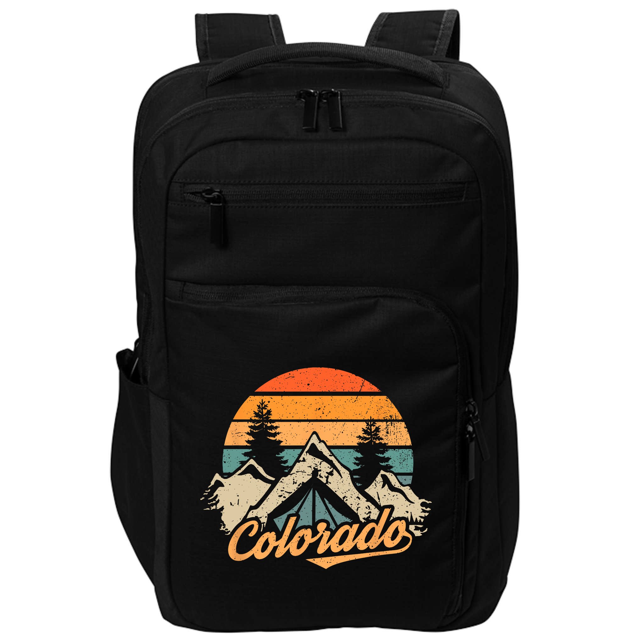 Colorado Tee Retro Vintage Mountains Nature Hiking Impact Tech Backpack