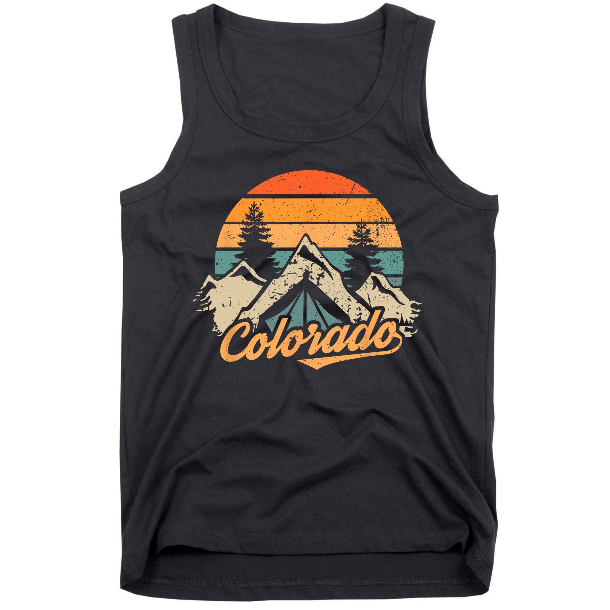 Colorado Tee Retro Vintage Mountains Nature Hiking Tank Top
