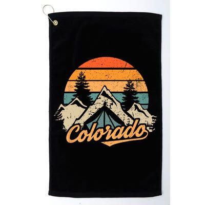 Colorado Tee Retro Vintage Mountains Nature Hiking Golf Towel