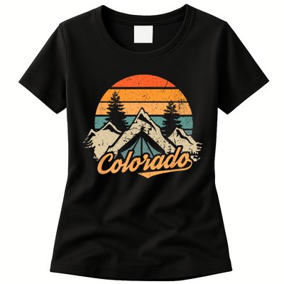 Colorado Tee Retro Vintage Mountains Nature Hiking Womens T-Shirt