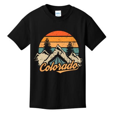 Colorado Tee Retro Vintage Mountains Nature Hiking Kids T-Shirt