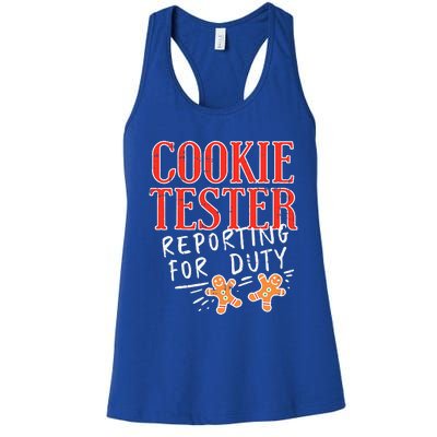 Cookie Tester Reporting Duty Funny Christmas Xmas Gifts Women's Racerback Tank