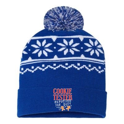 Cookie Tester Reporting Duty Funny Christmas Xmas Gifts USA-Made Snowflake Beanie