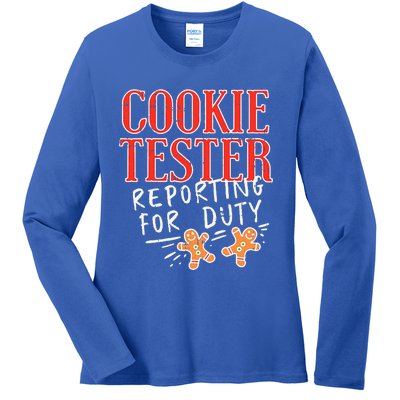 Cookie Tester Reporting Duty Funny Christmas Xmas Gifts Ladies Long Sleeve Shirt