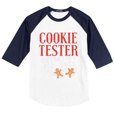 Cookie Tester Reporting Duty Funny Christmas Xmas Gifts Baseball Sleeve Shirt