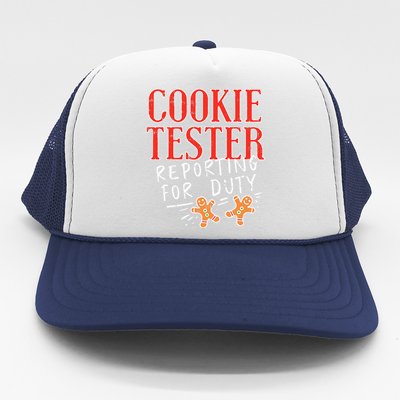 Cookie Tester Reporting Duty Funny Christmas Xmas Gifts Trucker Hat