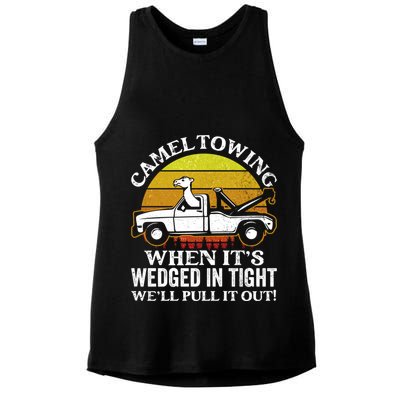 Camel Towing Retro Humor Saying Funny Transport Halloween Gift Ladies PosiCharge Tri-Blend Wicking Tank