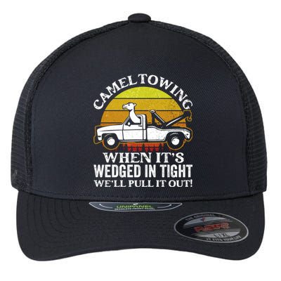 Camel Towing Retro Humor Saying Funny Transport Halloween Gift Flexfit Unipanel Trucker Cap