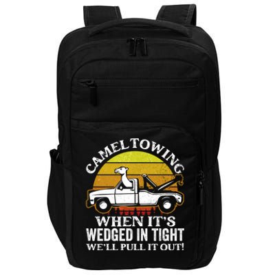 Camel Towing Retro Humor Saying Funny Transport Halloween Gift Impact Tech Backpack