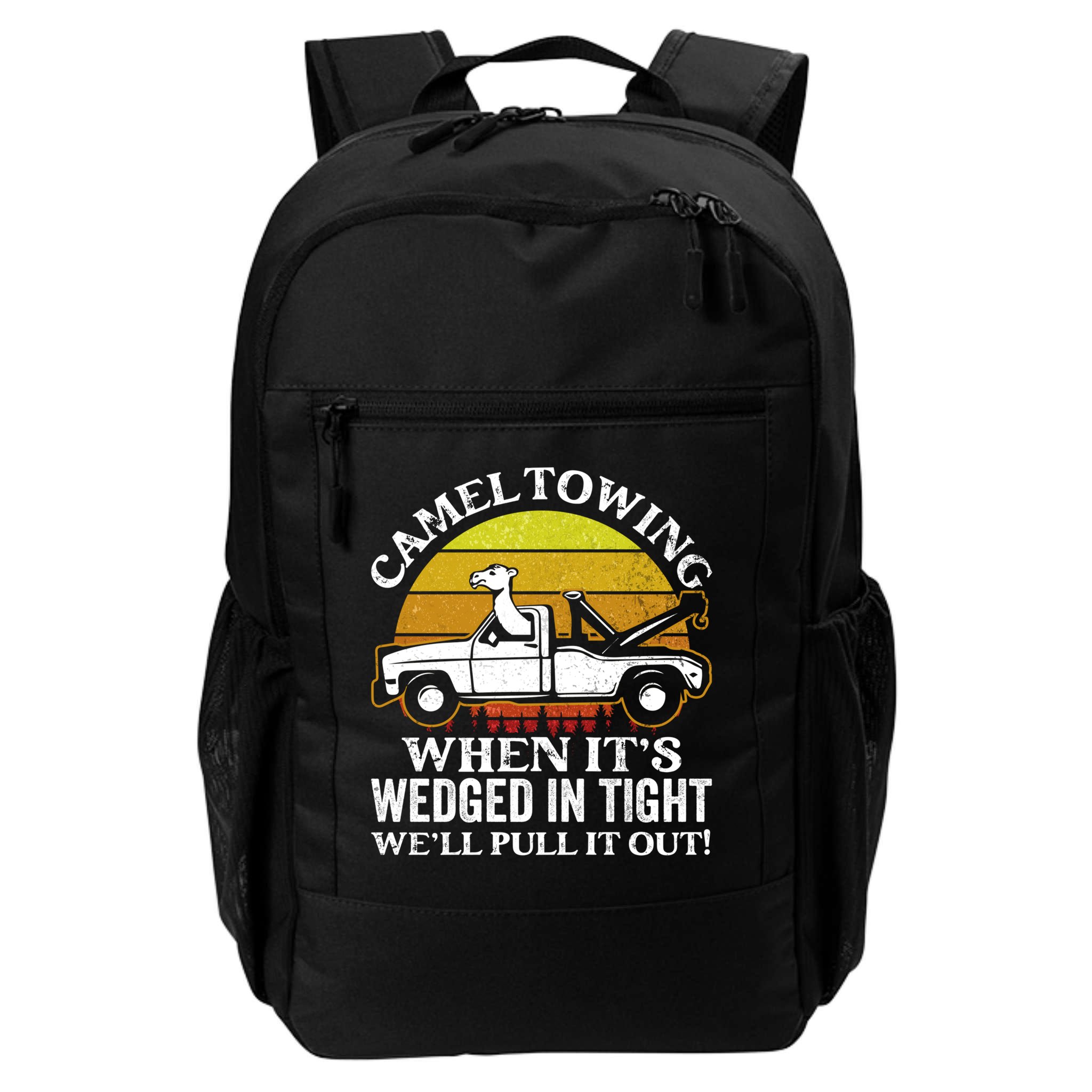 Camel Towing Retro Humor Saying Funny Transport Halloween Gift Backpack