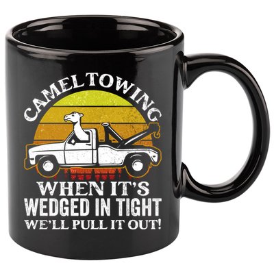 Camel Towing Retro Humor Saying Funny Transport Halloween Gift 11oz C Handle Ceramic Mug