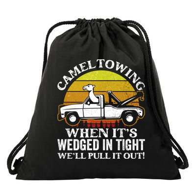 Camel Towing Retro Humor Saying Funny Transport Halloween Gift Drawstring Bag