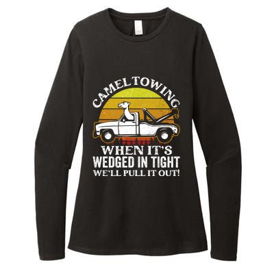 Camel Towing Retro Humor Saying Funny Transport Halloween Gift Womens CVC Long Sleeve Shirt