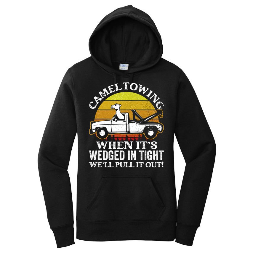 Camel Towing Retro Humor Saying Funny Transport Halloween Gift Women's Pullover Hoodie